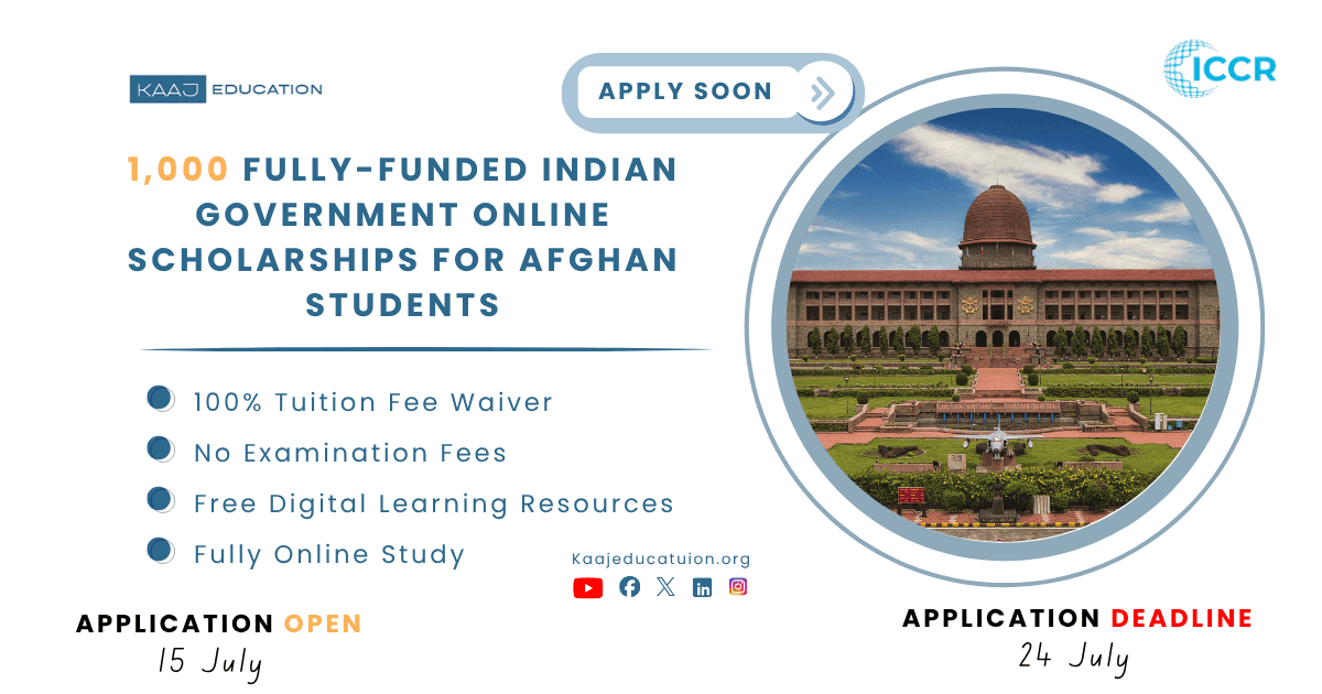 1,000 Fully-Funded Indian Government Online Scholarships for Afghan Students (2026–2027)